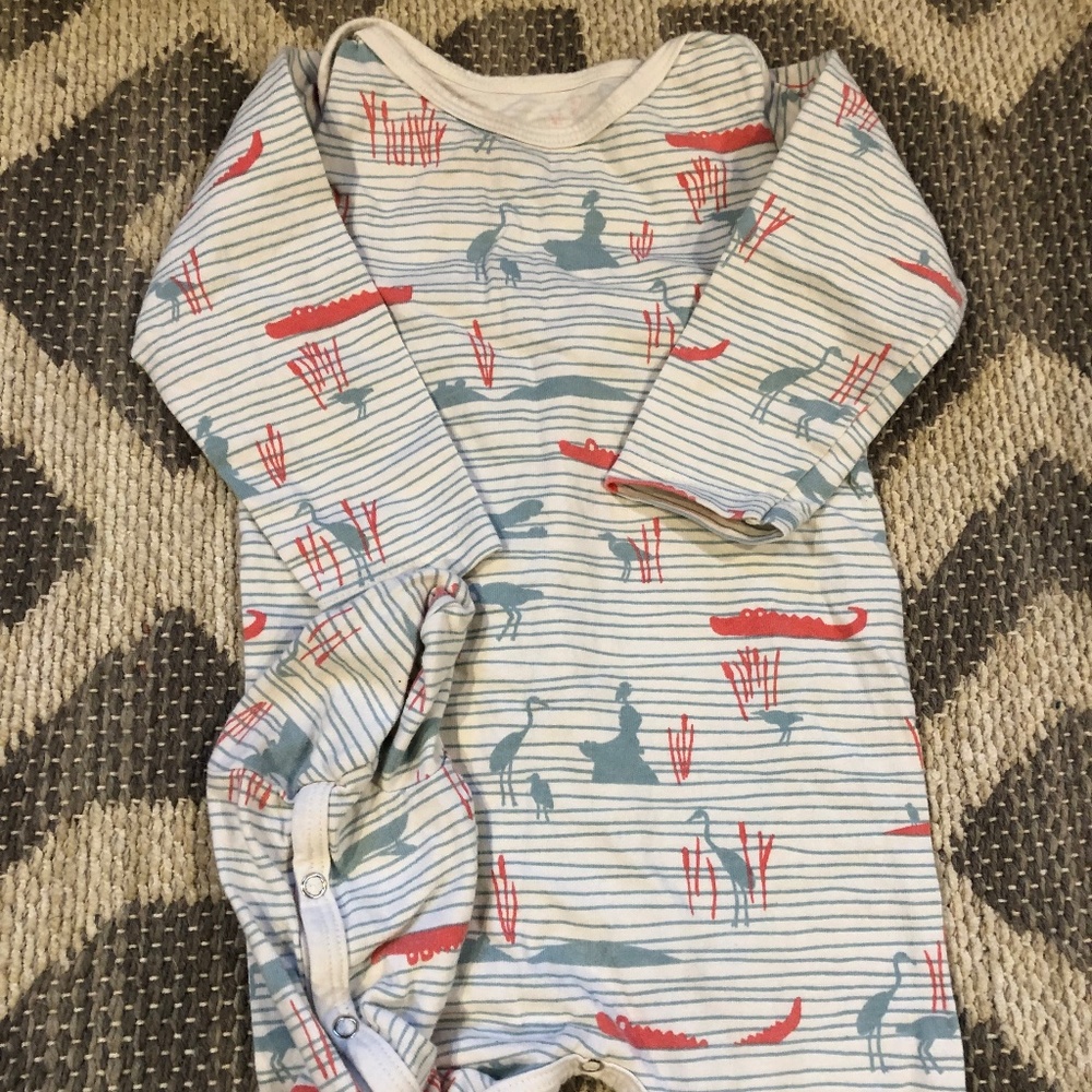 6M Crocodile Winter Water Factory footed pajamas